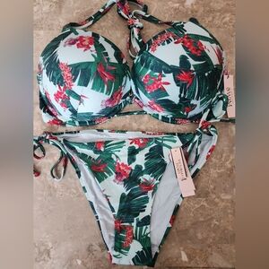 34DD/M ❤️Sale VS Swim Bombshell BikiniTop SideTie Cheeky Bikini Bikini Set